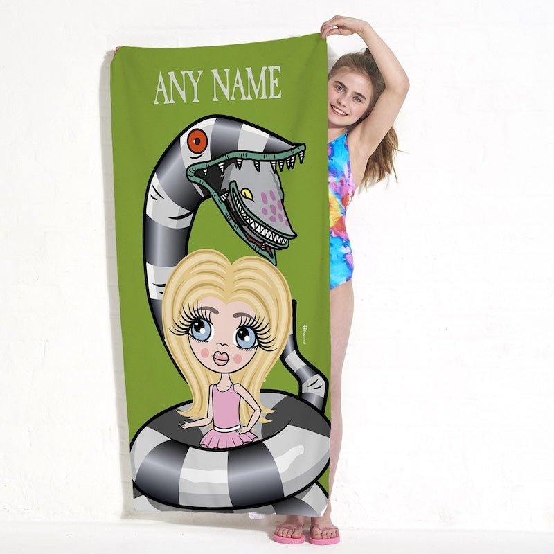 ClaireaBella Girls Sinister Striped Snake Beach Towel - Image 3