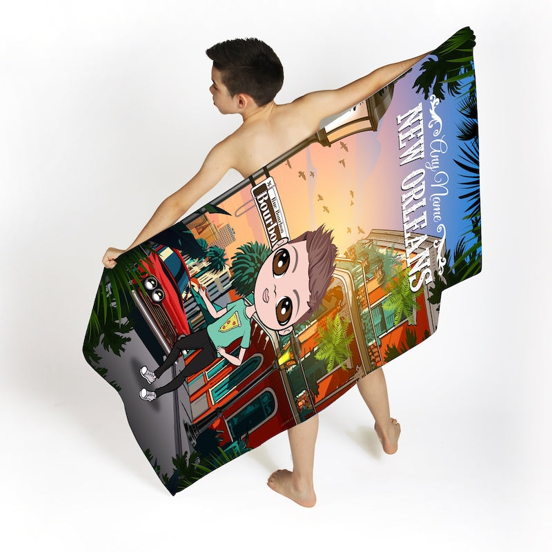 Jnr Boys Personalised New Orleans Beach Towel - Image 3