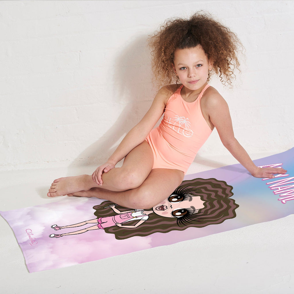 ClaireaBella Girls Unicorn Colours Beach Towel