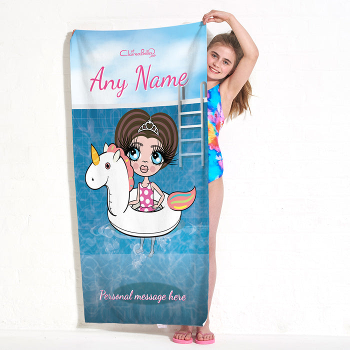 ClaireaBella Girls Unicorn Float Beach Towel