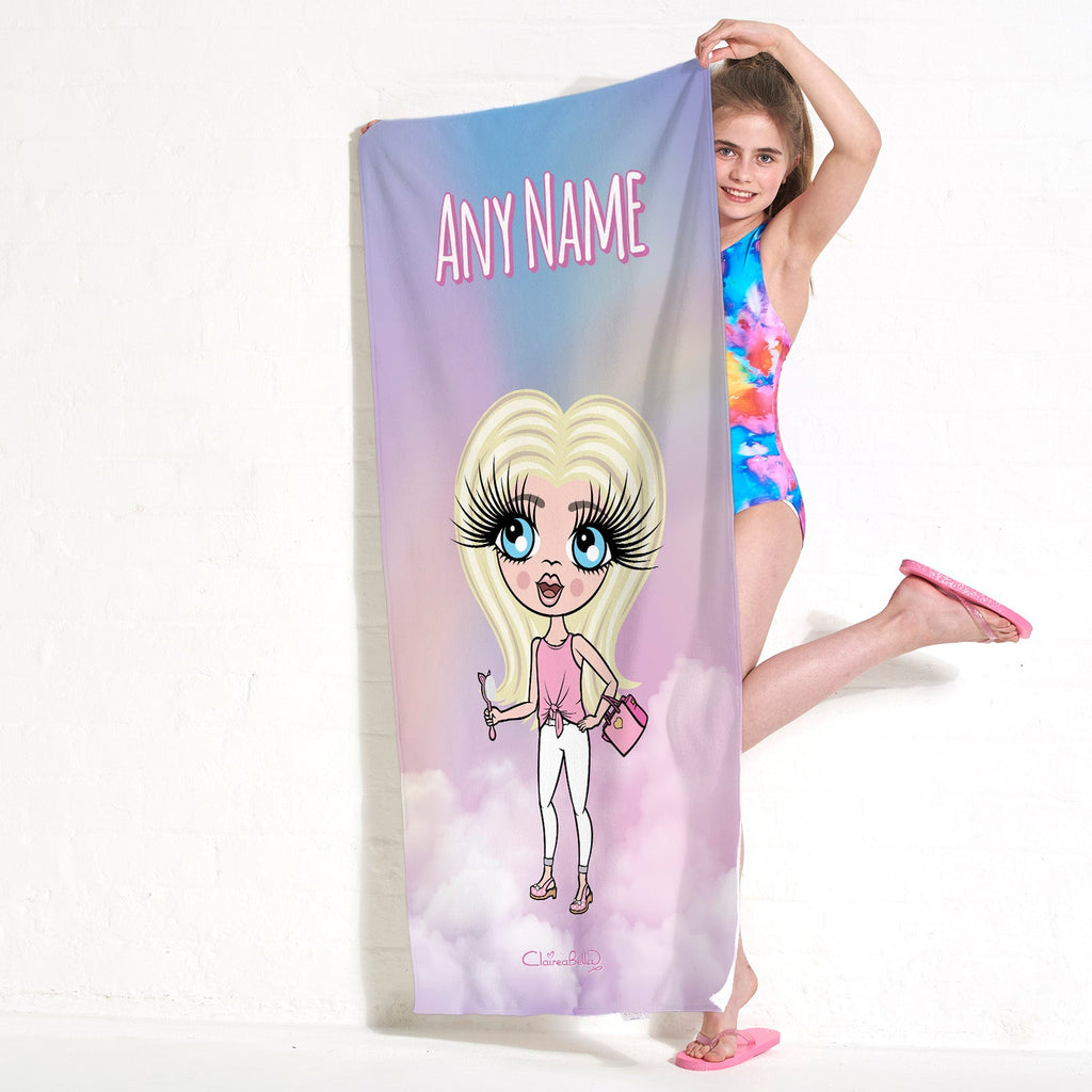 ClaireaBella Girls Unicorn Colours Beach Towel