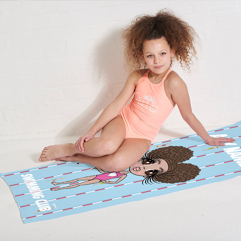 ClaireaBella Girls Lanes Swimming Towel