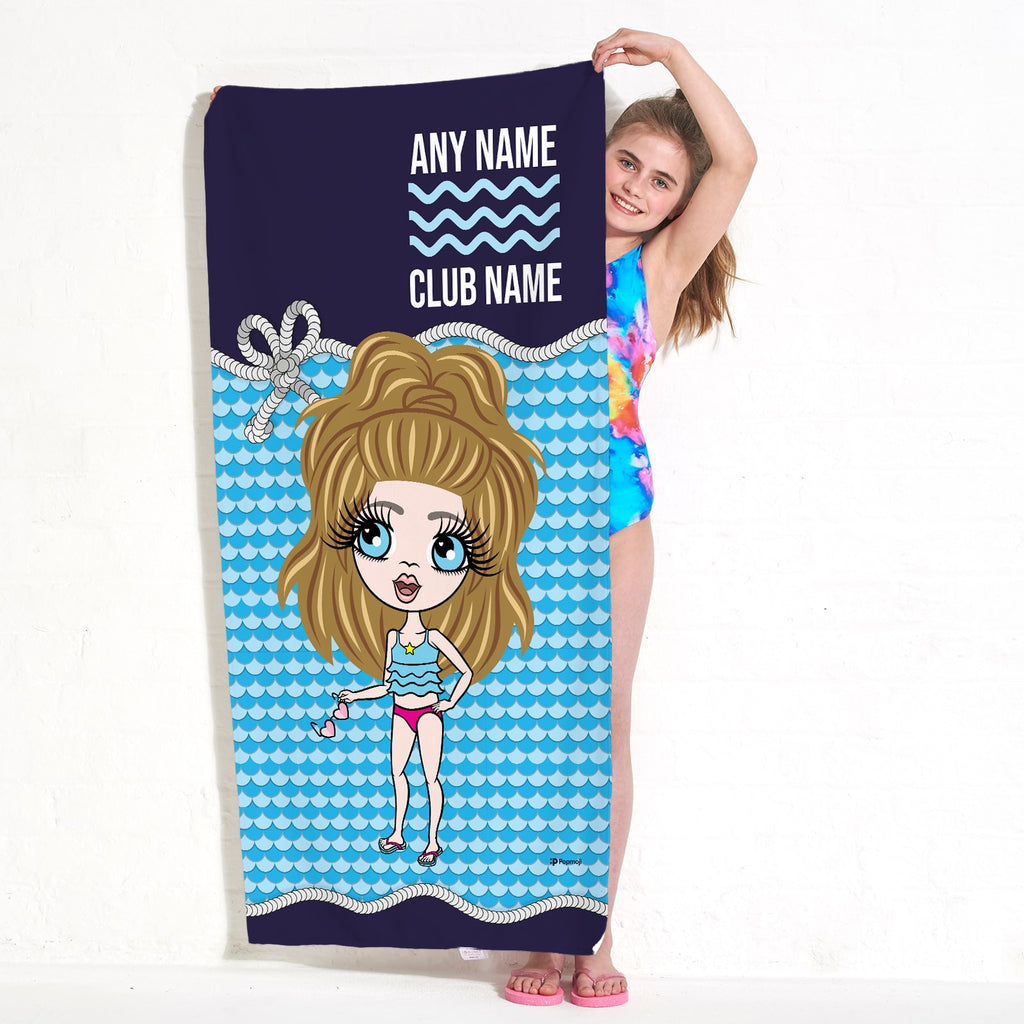 ClaireaBella Girls Nautical Swimming Towel