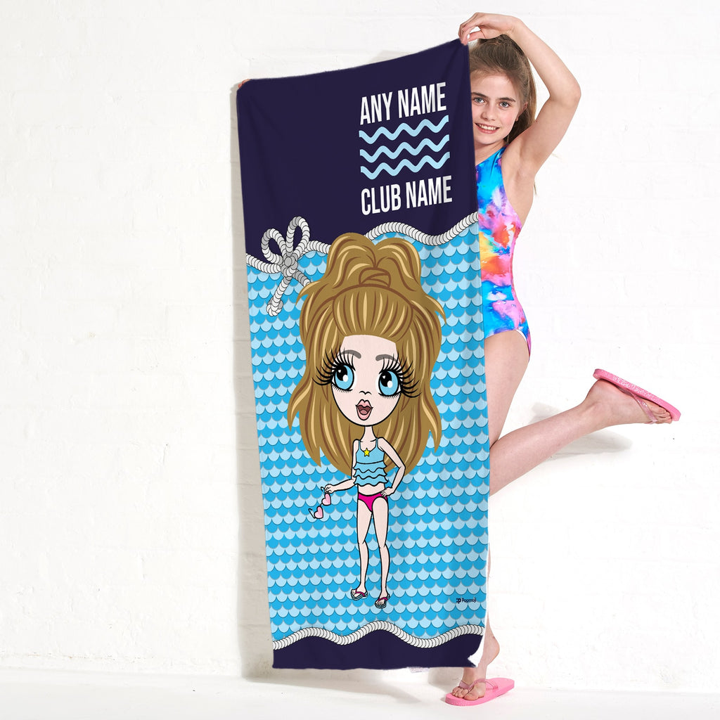 ClaireaBella Girls Nautical Swimming Towel