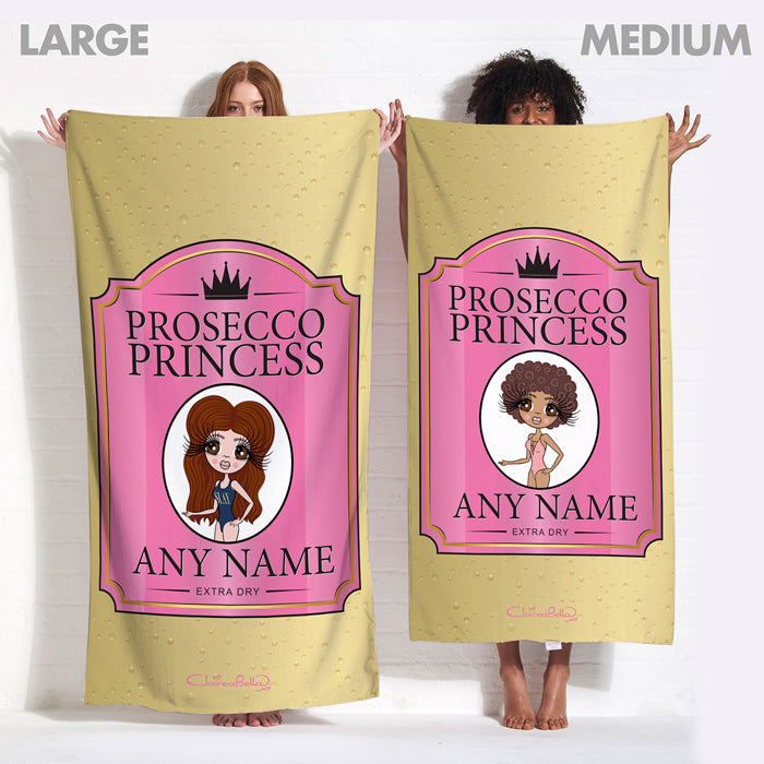 ClaireaBella Prosecco Princess Beach Towel