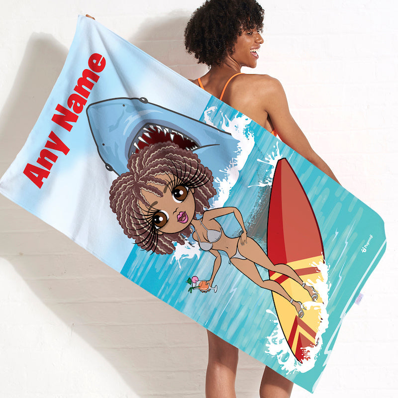 ClaireaBella Retro Shark Attack Beach Towel