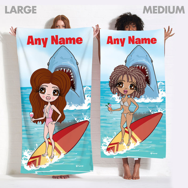 ClaireaBella Retro Shark Attack Beach Towel