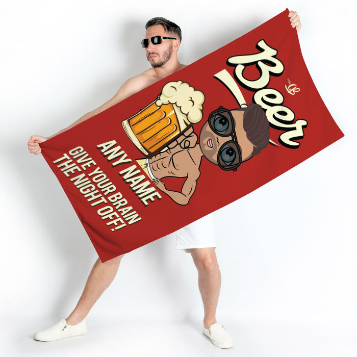 MrCB Beer Brain Beach Towel