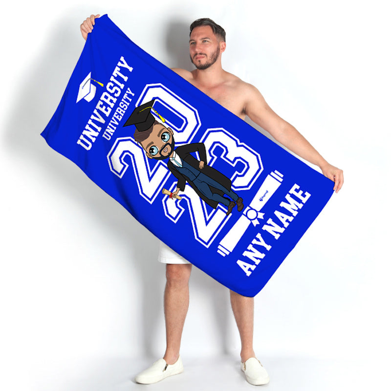 MrCB Graduation Blue Varsity Beach Towel