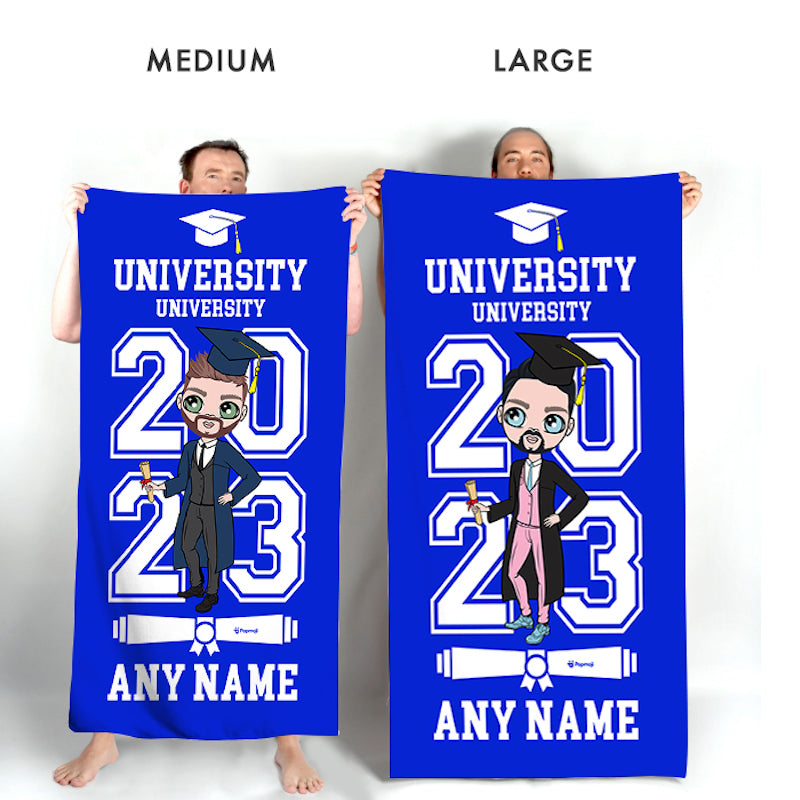 MrCB Graduation Blue Varsity Beach Towel