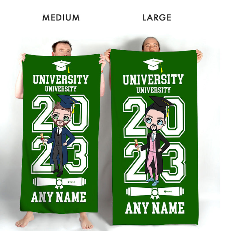 MrCB Graduation Green Varsity Beach Towel