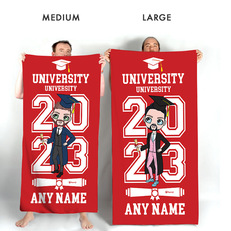 MrCB Graduation Red Varsity Beach Towel