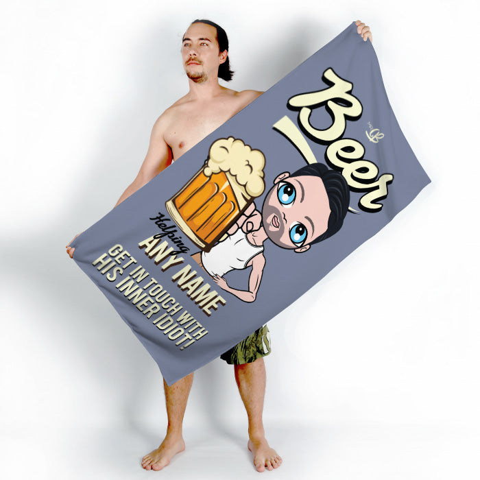 MrCB Beer Idiot Beach Towel