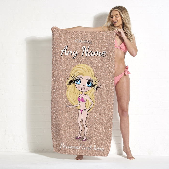 ClaireaBella Blush Glitter Effect Beach Towel - Image 2