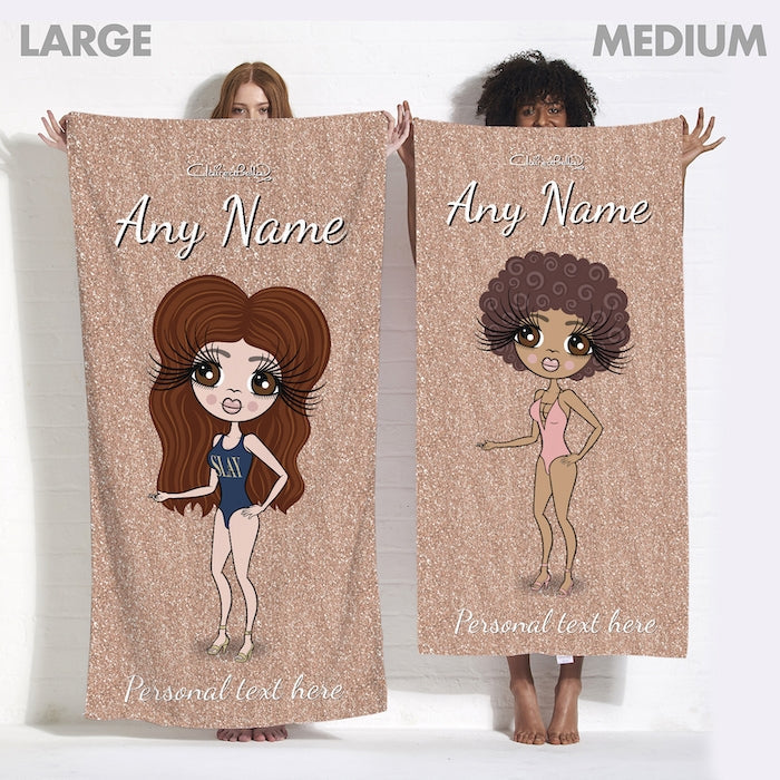 ClaireaBella Blush Glitter Effect Beach Towel - Image 4