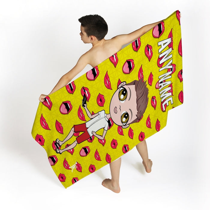 Jnr Boys Funky Lips Beach Towel - Image 3