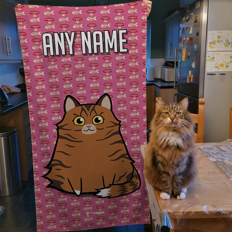 Personalised Cat Collar Beach Towel - Image 3