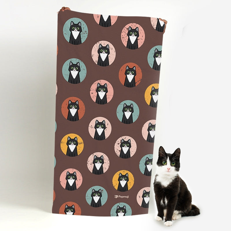 Personalised Cat Emoji Beach Towel - Image 2