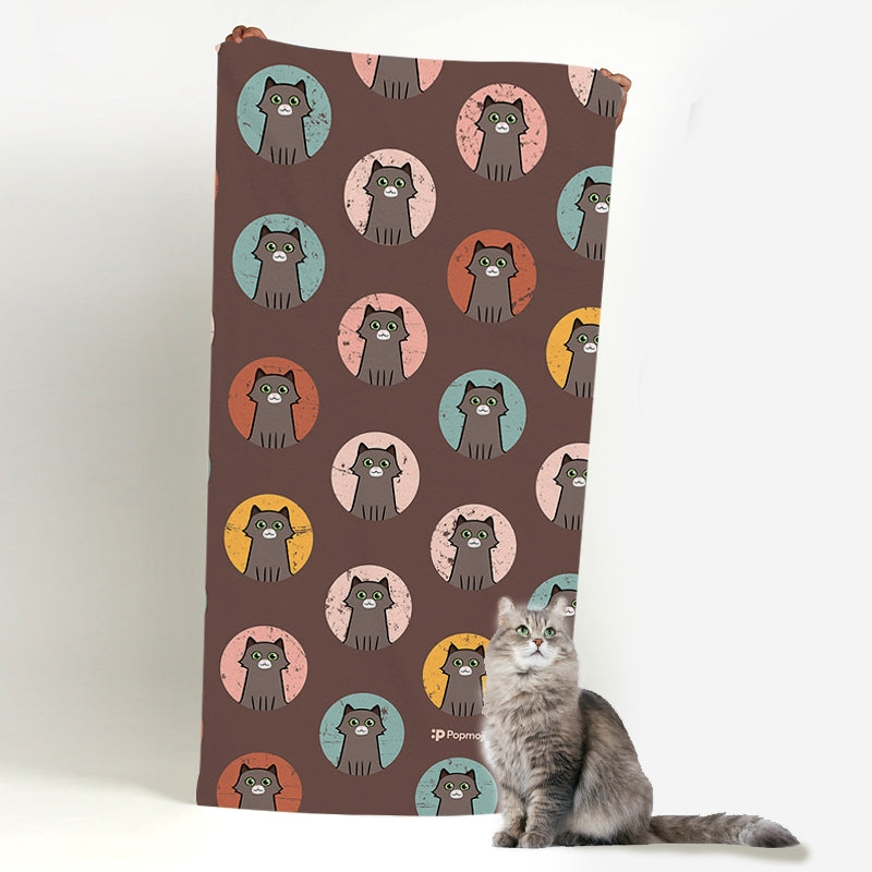 Personalised Cat Emoji Beach Towel - Image 4