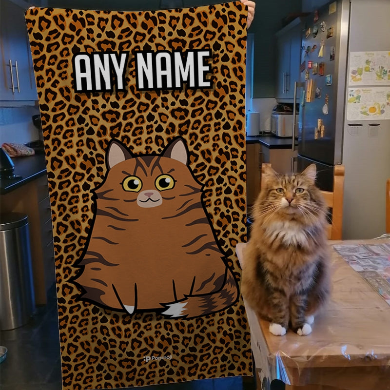 Personalised Cat Leopard Print Beach Towel - Image 3