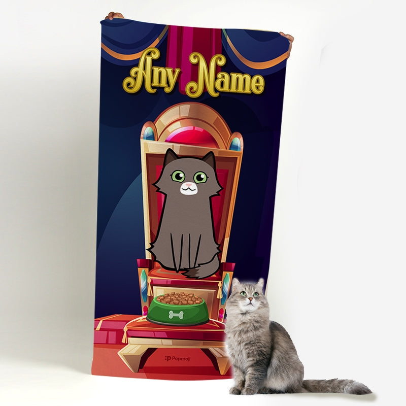 Personalised Cat Pampered Pet Beach Towel - Image 1