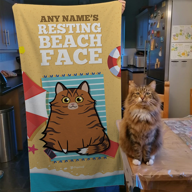 Personalised Cat Resting Beach Towel - Image 4