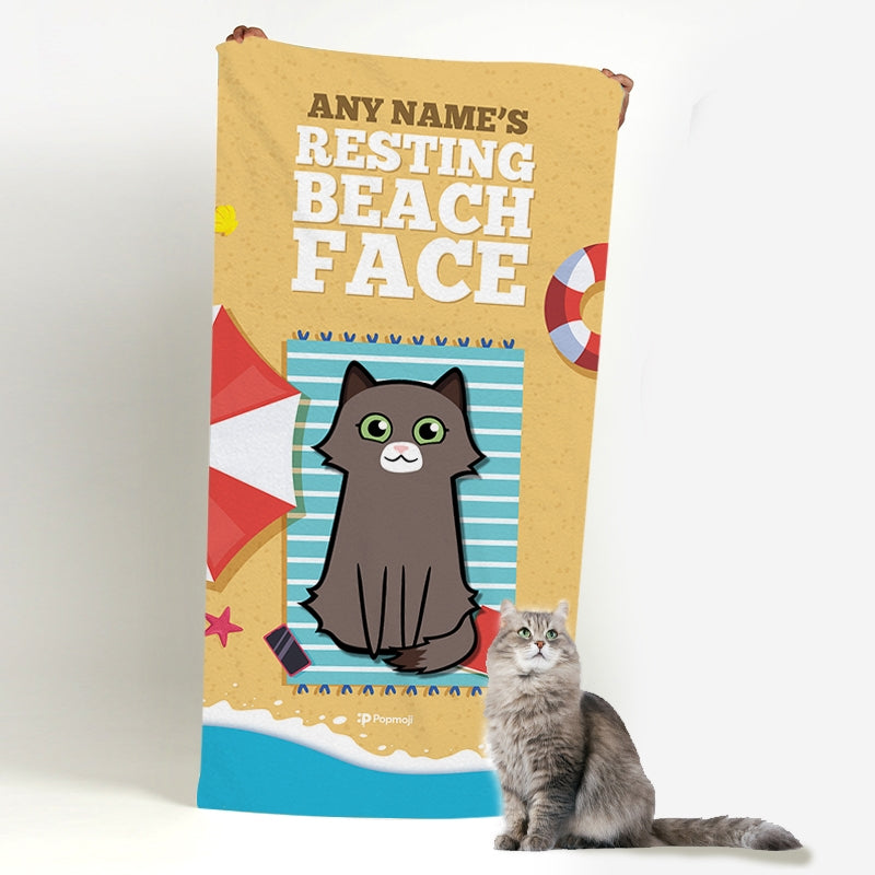 Personalised Cat Resting Beach Towel - Image 3