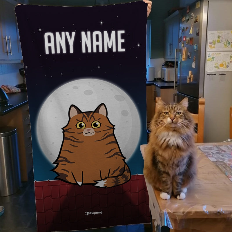 Personalised Cat Roof Top Beach Towel - Image 4