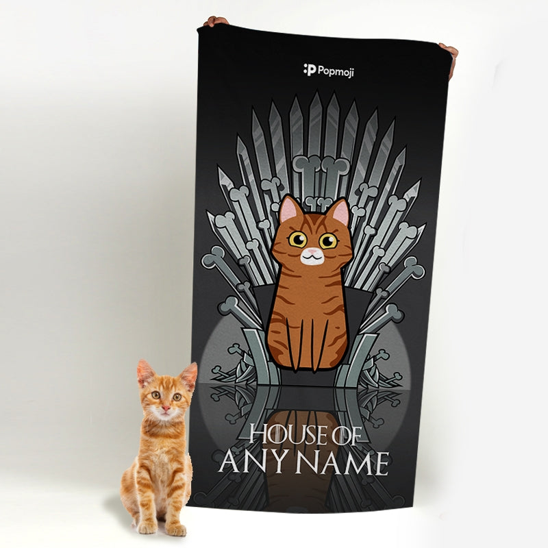 Personalised Cat Throne Beach Towel - Image 4