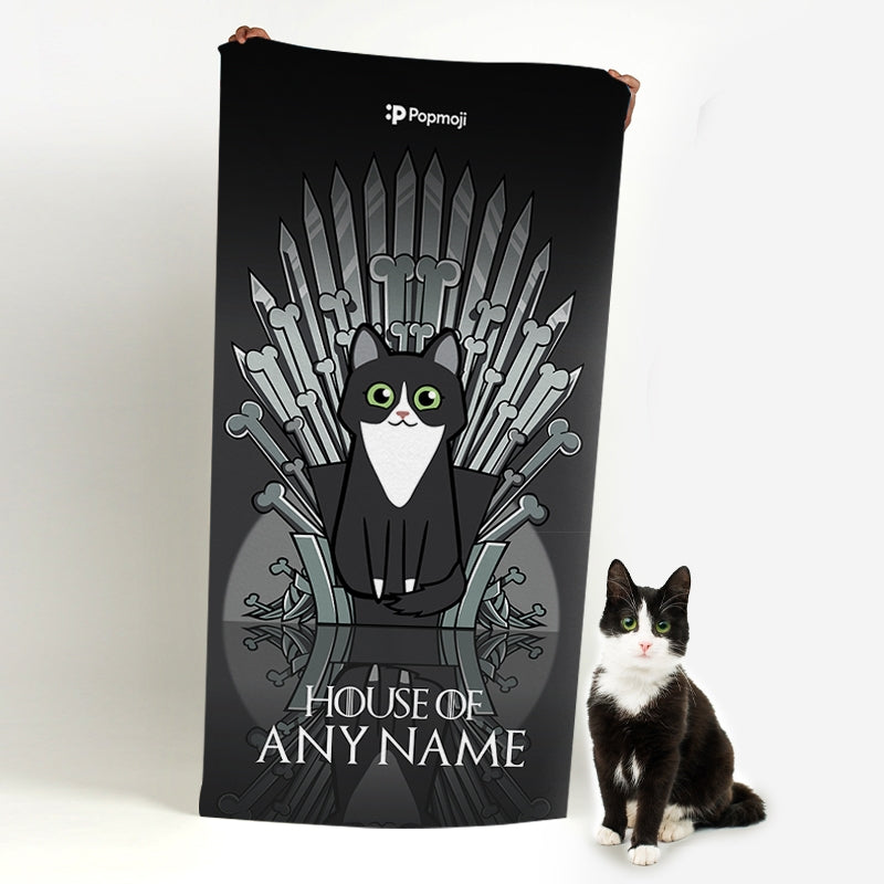 Personalised Cat Throne Beach Towel - Image 1