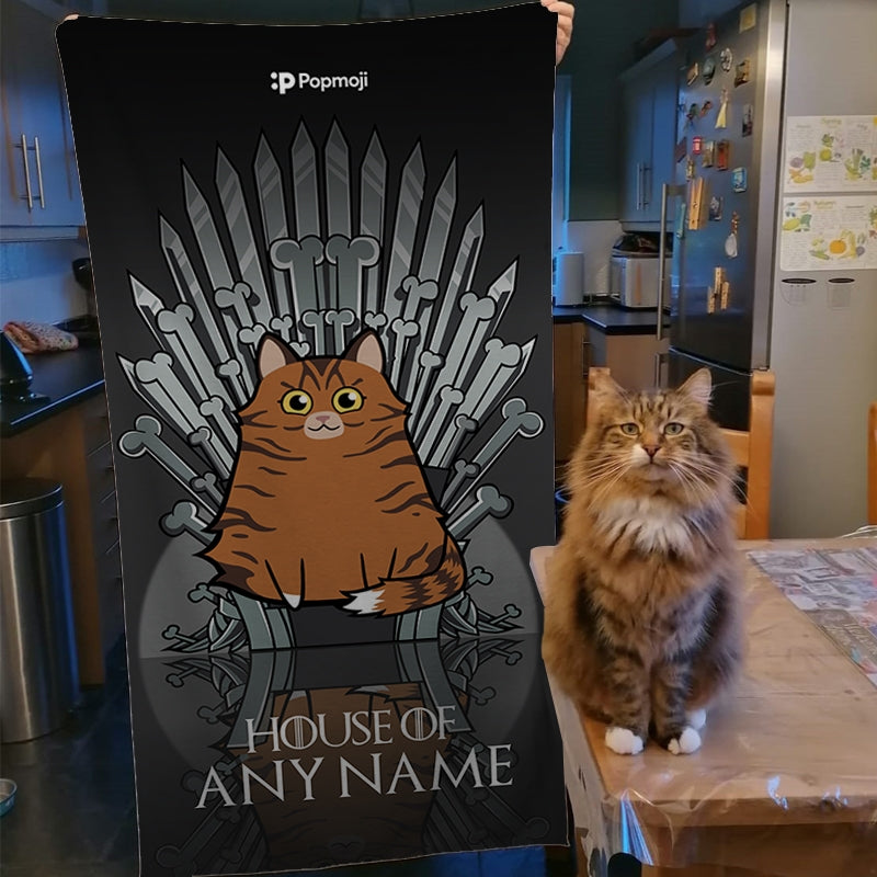 Personalised Cat Throne Beach Towel - Image 3