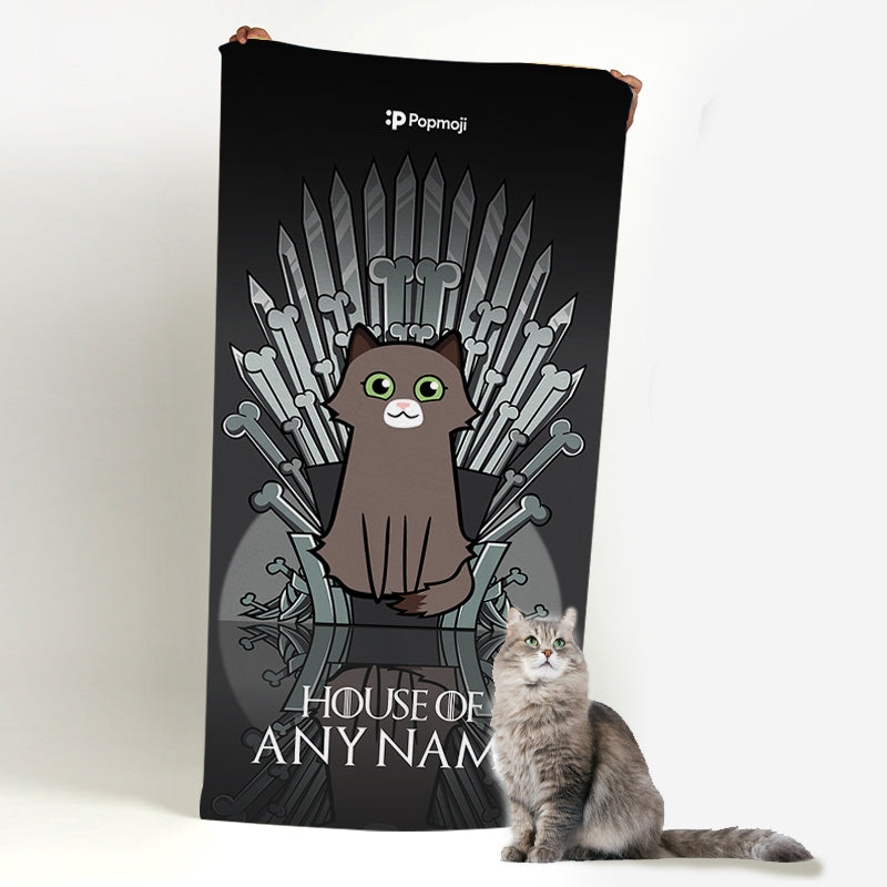 Personalised Cat Throne Beach Towel - Image 2