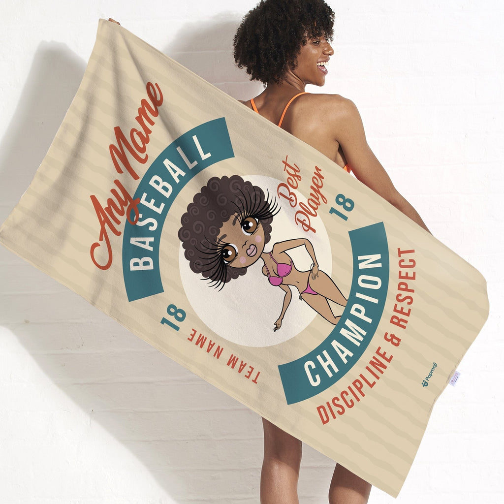 ClaireaBella Retro Baseball Beach Towel - Image 1