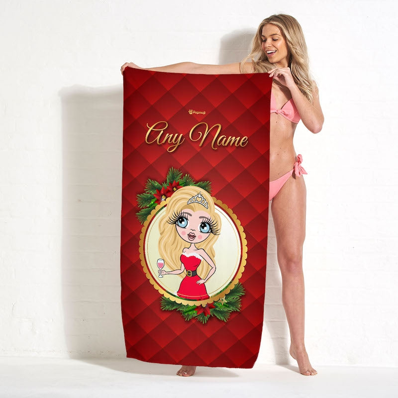 ClaireaBella Festive Wreath Beach Towel - Image 2