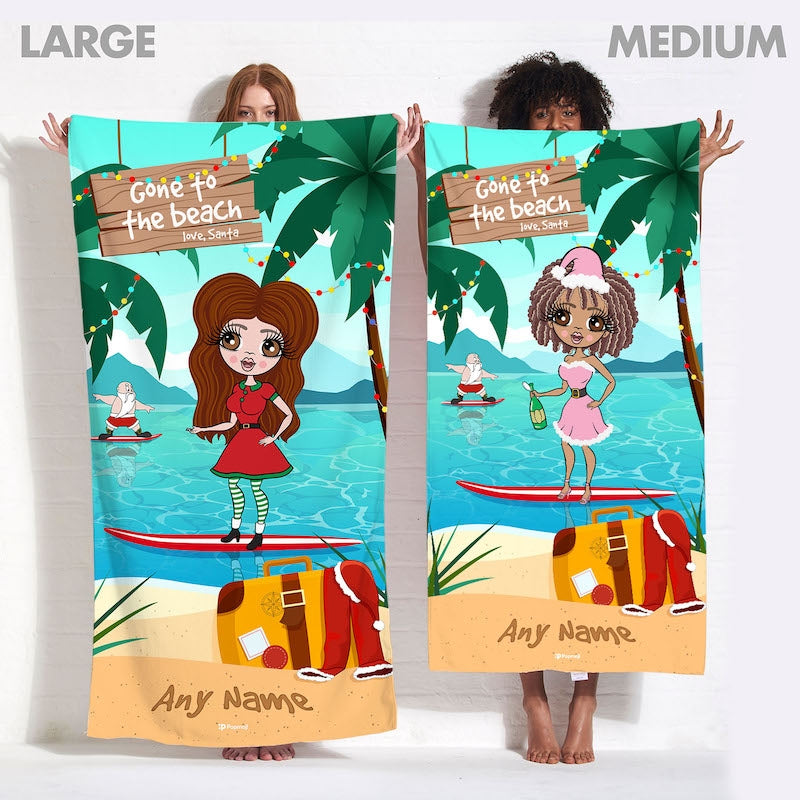 ClaireaBella Surfing Santa Beach Towel - Image 5