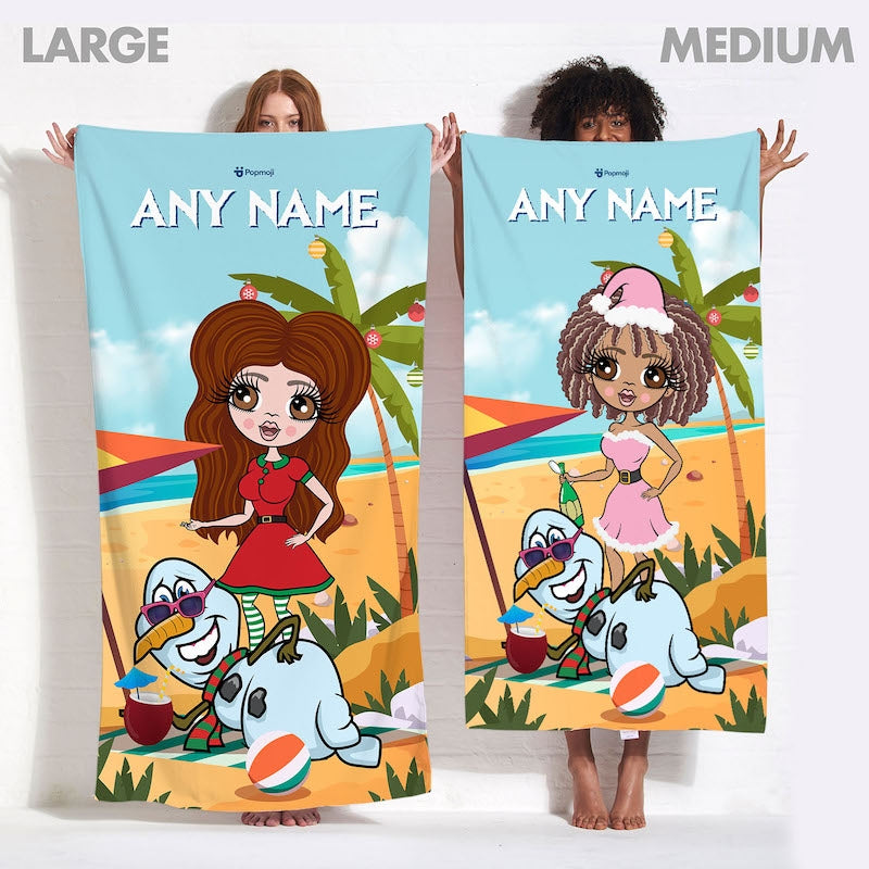 ClaireaBella Tropical Snowman Beach Towel - Image 4