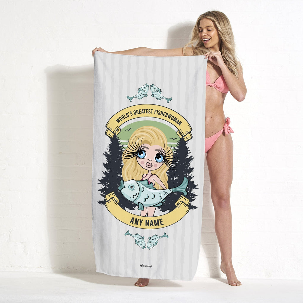 ClaireaBella Greatest Fisherwoman Beach Towel - Image 2