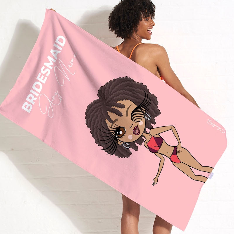 ClaireaBella Bold Bridesmaid Blush Beach Towel - Image 4