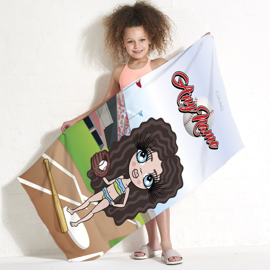 ClaireaBella Girls Baseball Beach Towel - Image 2