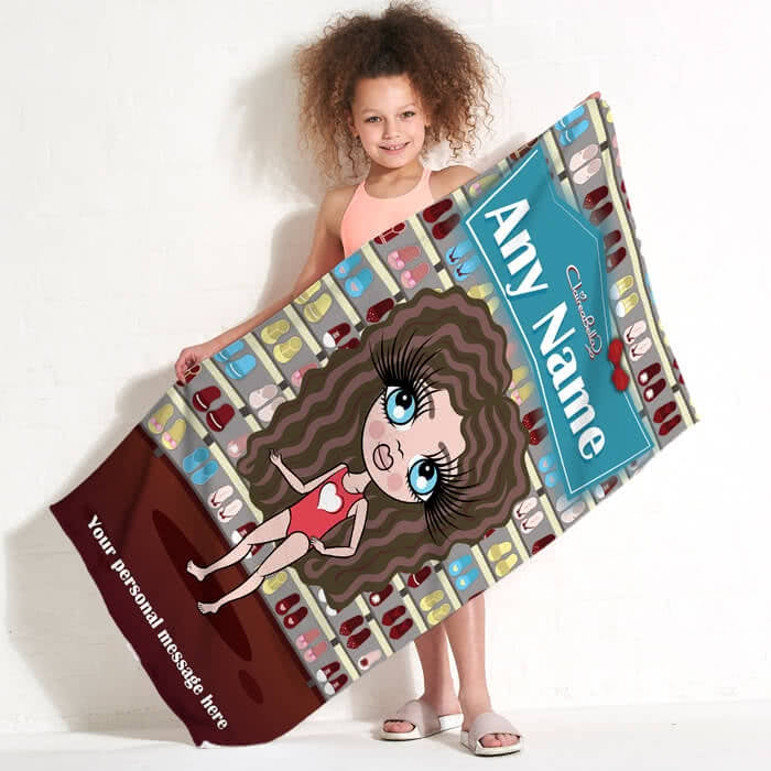 ClaireaBella Girls Shoe Heaven Beach Towel - Image 1