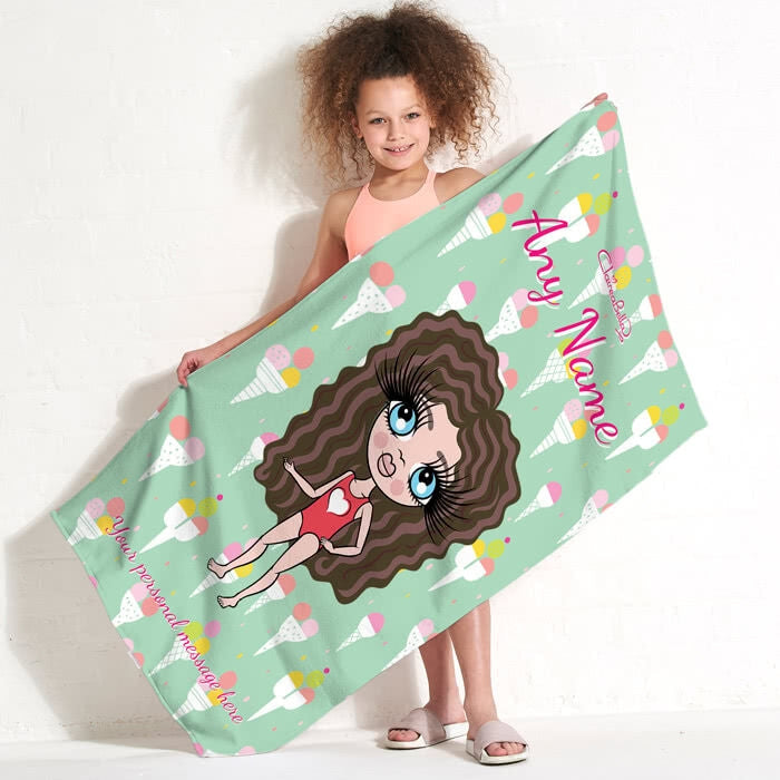 ClaireaBella Girls Ice Cream Beach Towel - Image 5