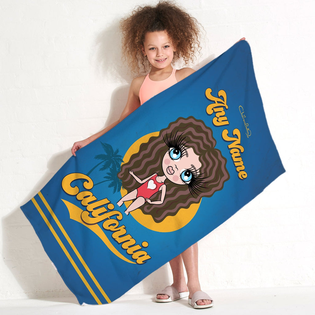 ClaireaBella Girls California Palms Beach Towel - Image 1