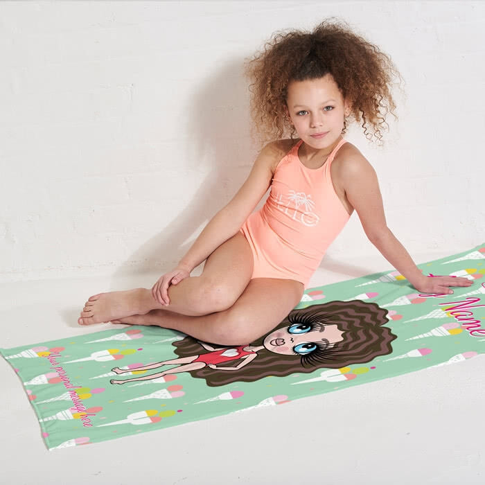 ClaireaBella Girls Ice Cream Beach Towel - Image 3