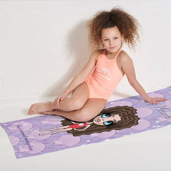 ClaireaBella Girls Sea Shells Beach Towel - Image 3