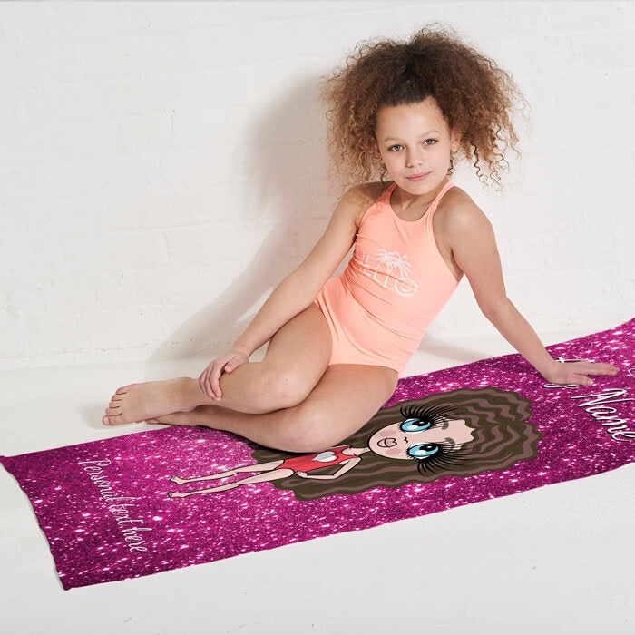 ClaireaBella Girls Glitter Effect Beach Towel - Image 3