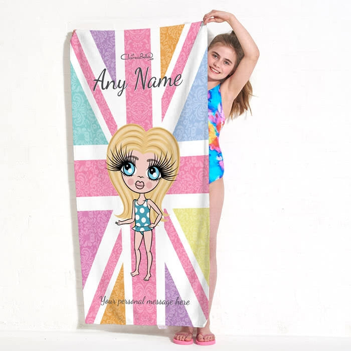 ClaireaBella Girls Union Jack Beach Towel - Image 1