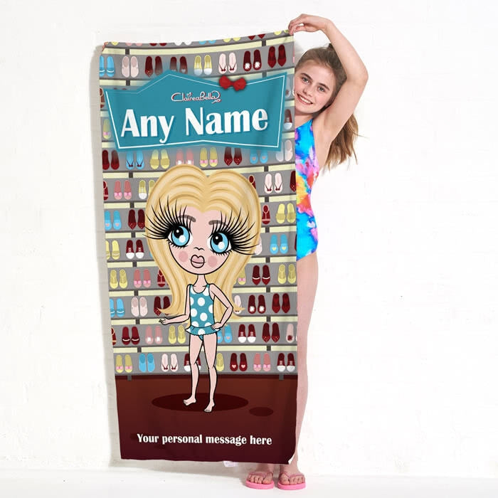 ClaireaBella Girls Shoe Heaven Beach Towel - Image 7