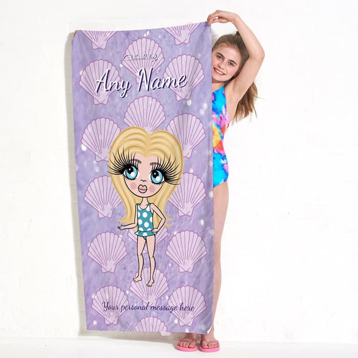 ClaireaBella Girls Sea Shells Beach Towel - Image 5