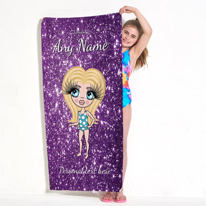 ClaireaBella Girls Glitter Effect Beach Towel - Image 5