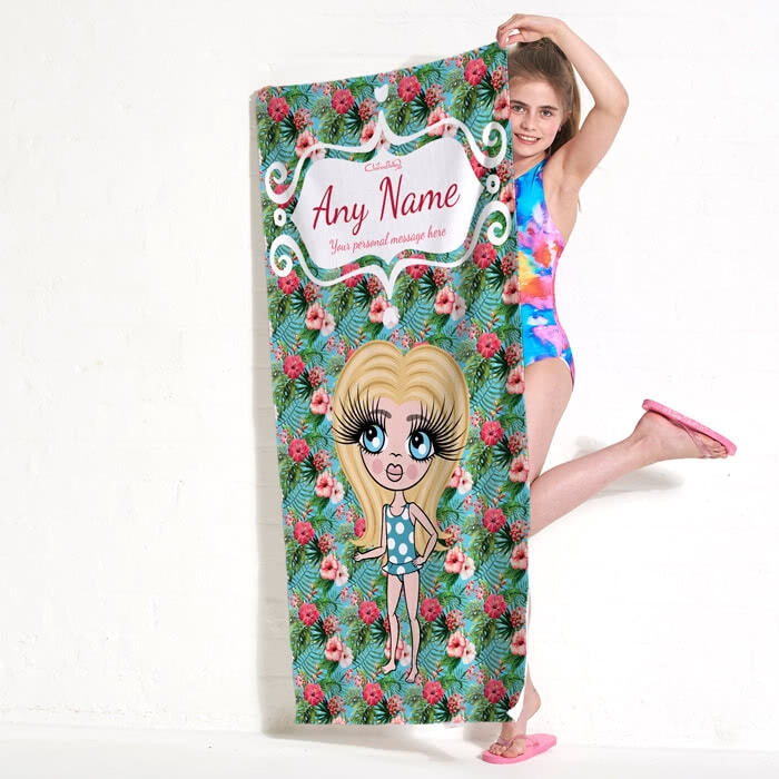 ClaireaBella Girls Hula Print Beach Towel - Image 7